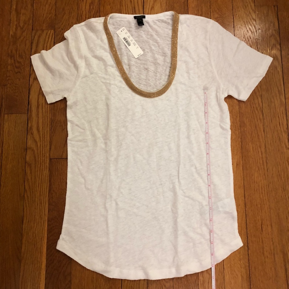 NWT J Crew Top with Gold Beading Decoration Sz S